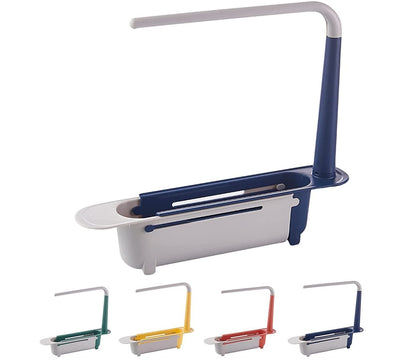 Adjustable Telescopic Sink Rack - Foldable Holder for Sponge and Towel Storage