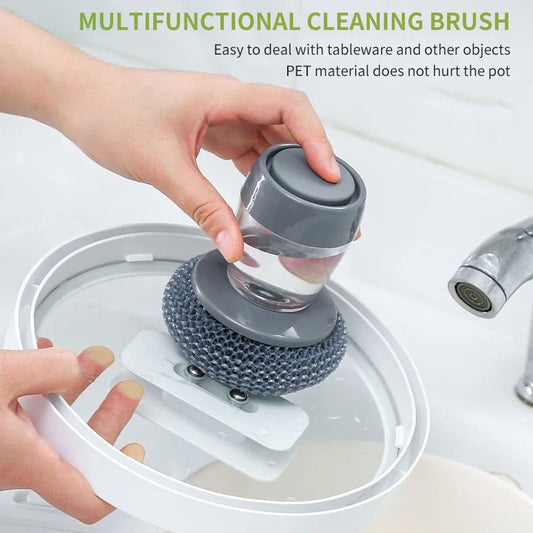 Automatic Soap-Dispensing Kitchen Brush: Pot Cleaner & Strong Decontamination Accessory