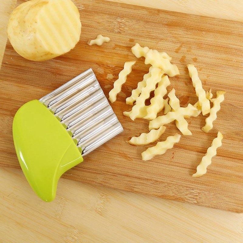 Potato Cutter Chip French Fry Maker Stainless Steel Wavy Knife