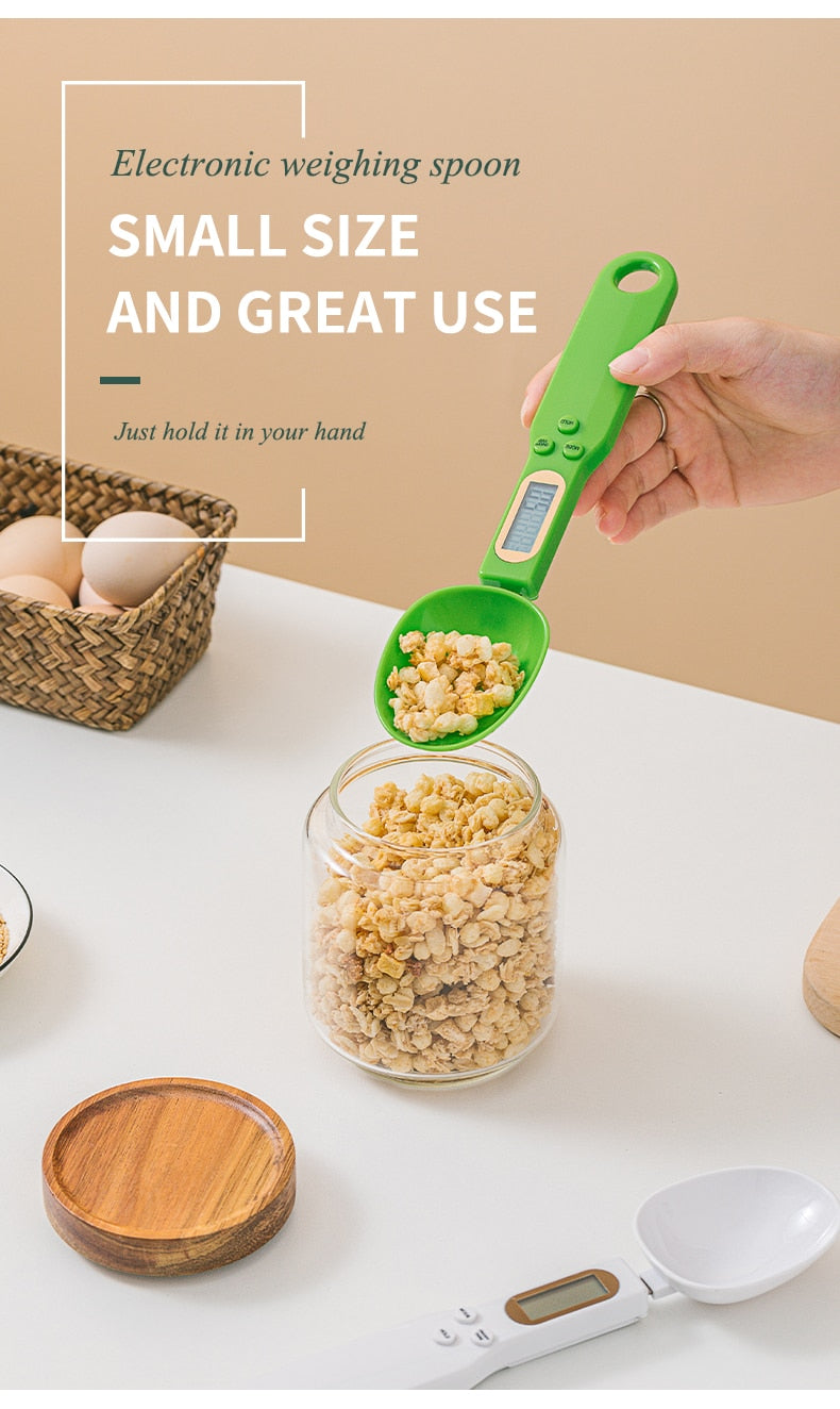 Adjustable Digital Weighing Spoon - Kitchen Scale for Coffee and Baking