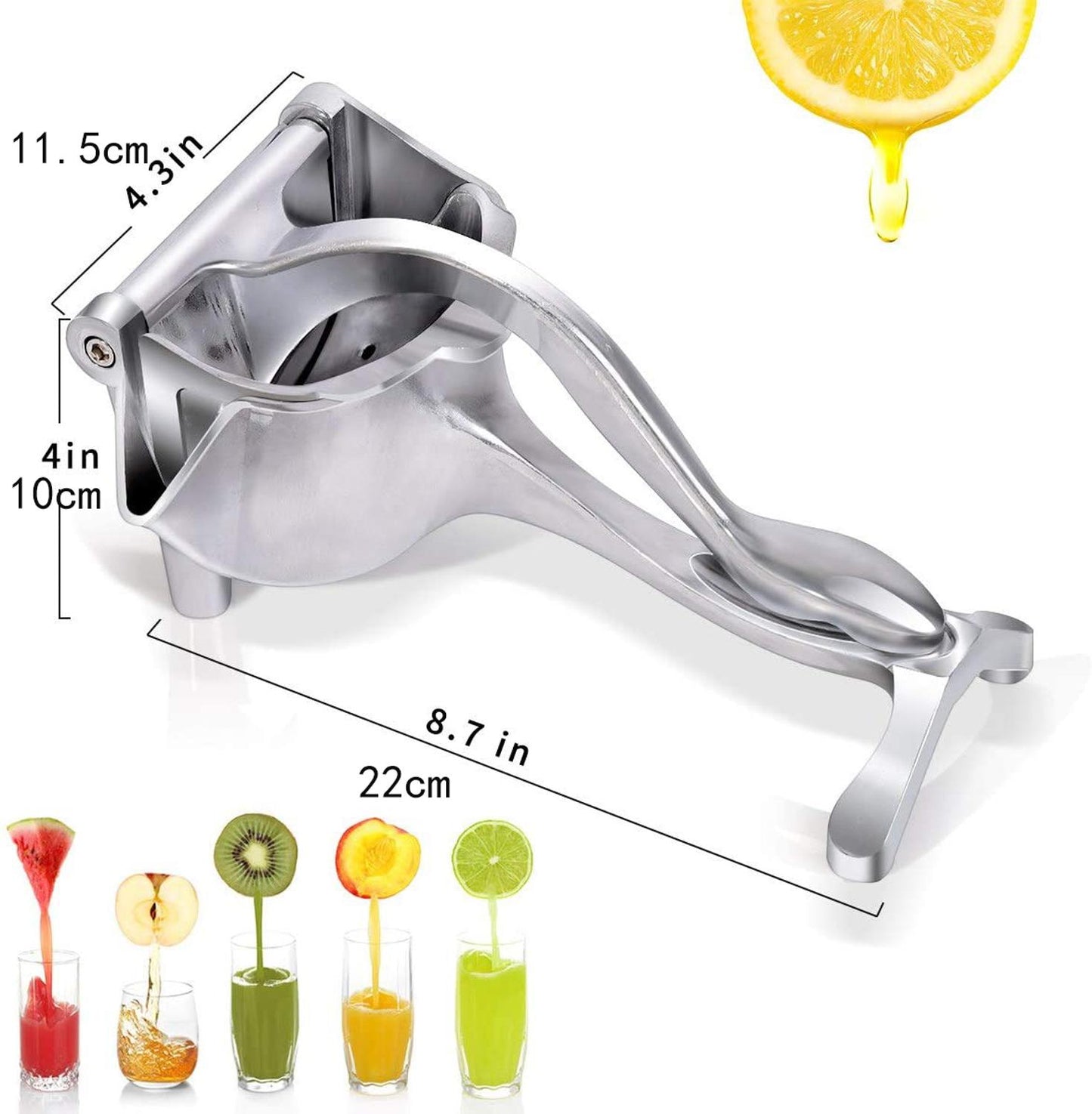 Aluminum Alloy Manual Juice Squeezer - Hand Pressure Fruit Juicer for Kitchen & Bar