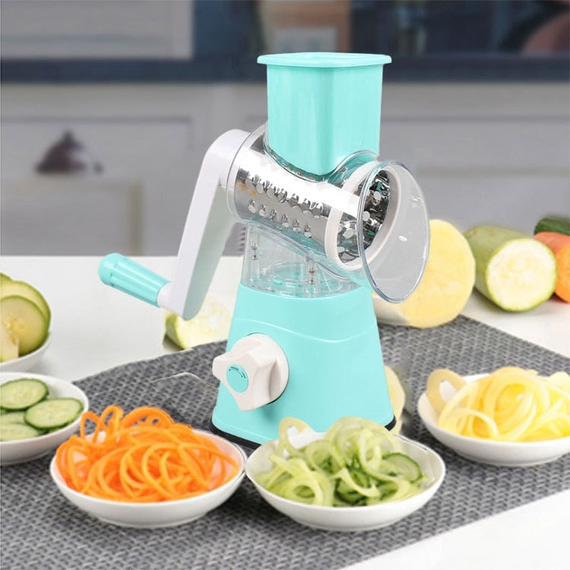 Multifunctional Hand Crank Vegetable Cutter - Home Kitchen Potato Grater & Shredder